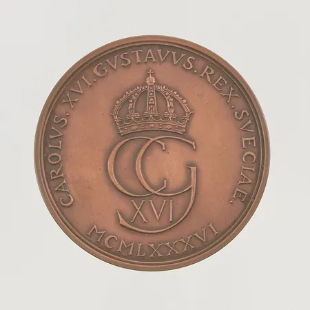 Medalj, Carl XVI 40-årsdag, koppar. 692/1000 60mm
