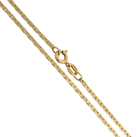 Halskedja i 14K guld Italien, längd 45,5 cm, bredd 1,3 mm, fint skick Vikt: 3,2 g