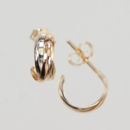 Ett par örhängen längd 8mm, gul/rosé/ vitguld, 18K Vikt: 0,8 g