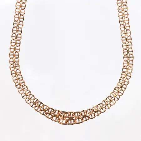 Collier doserad x-länk med stav, 42,5cm, bredd: 6-7,8mm, 18K Vikt: 13,4 g