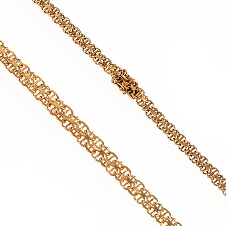 Collier X-länk med stav 42cm bredd 5,5-7,5mm 18K 20,3g. 