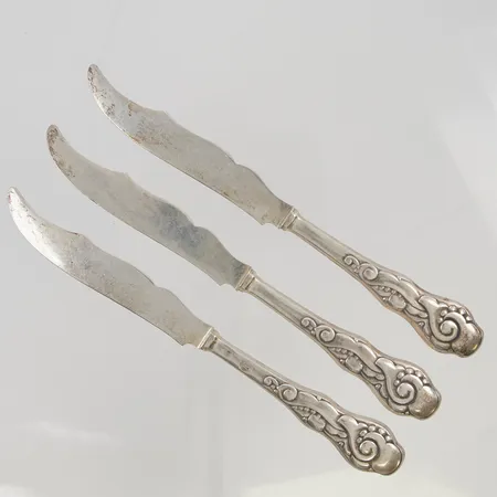 Fruktknivar 3st 17,5cm Silver S830/1000 58,4g.