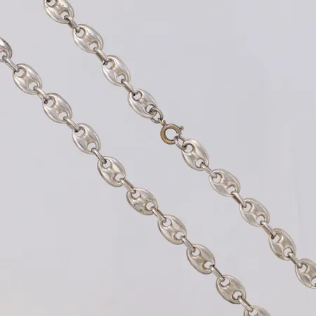 Collier Marina längd 61,5cm bredd 7,2mm defekt lås ej silver, ostämplat silver 830/1000 Vikt: 43,6 g