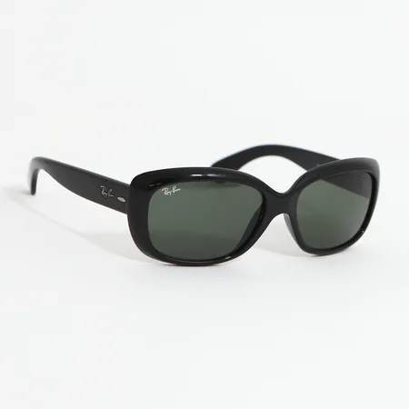 Solglasögon Ray Ban Jackie Ooh, skalmar och front i svart plast, svarta glas, märkta Ray Ban samt RB4101 601 3N, etui, bruksskick, repor på övre front till höger.