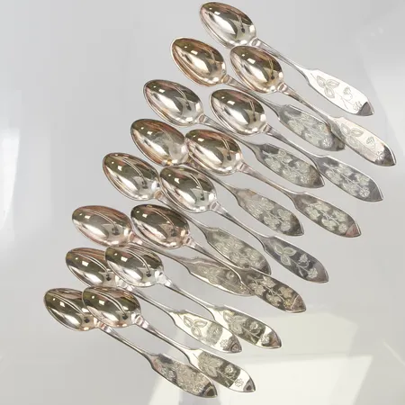 Kaffeskedar 15st 12cm Tornedal, 830/1000 silver, 213,5g.