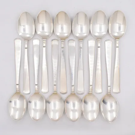 12 Bordsskedar modell Rosenholm längd 18cm silver 830/1000 Vikt: 474,5 g