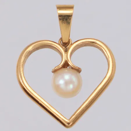 Hänge med odlad pärla längd 28,0mm bredd 21,0mm 18K Vikt: 4,5 g