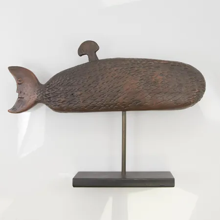 Bronsskulptur Månfisken Stig Lindberg i patinerad brons, No 321 höjd:20cm bredd:28cm Månfisk broschyr medföljer