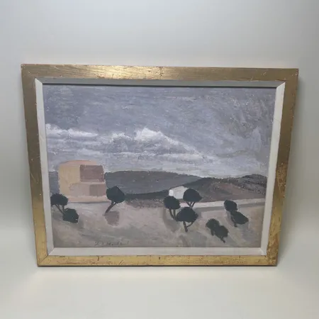 Tavla Olja på duk, Karl Nordlund spanskt landskap, 29x36cm Skickas med postpaket.