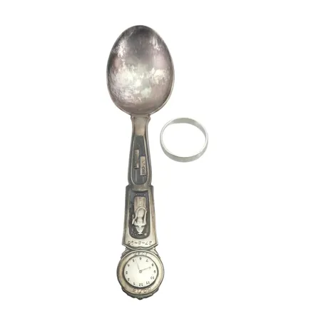 Dopsked + Ring silver 830-925/1000, ring slät modell, stl:21,0 mm, bruksmärken/gravyr Vikt: 35 g