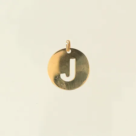 Hänge "J" längd 19mm, bredd 16mm, 18K, 0,9g Vikt: 0,9 g
