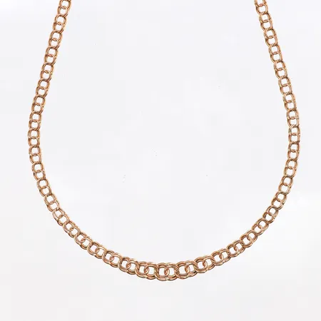 Collier doserad Bismarck, längd:42cm, bredd:3-4mm, skev länk, 18K Vikt: 5,3 g