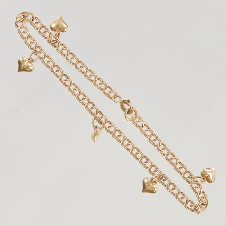 Armband GHA Bismarck med 5 berlocker, 17,5cm, bredd:3,3mm 18K 4,1g.