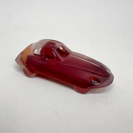 Glasskulptur Bil, Olle Bronzén för Kosta Boda, ca13x5,5cm, nr 7090359, signerad, mindre märken