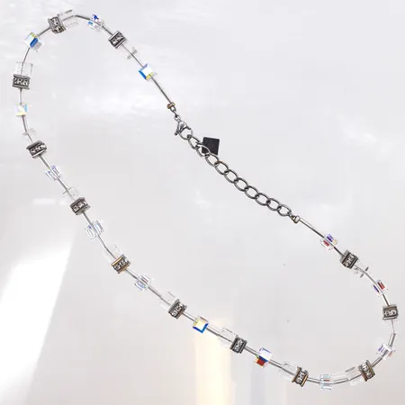 Collier Coeur de Lion, Germany, vita stenar, vitmetall, längd 42-47cm, bredd 6,1 mm.