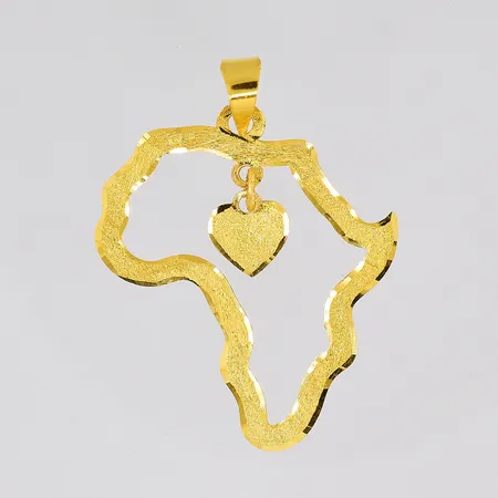 Hänge Afrika längd 47mm inklusive ögla, bredd 35mm 21K Vikt: 4,6 g