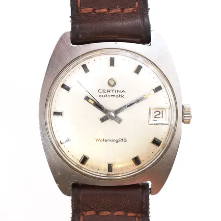 Herrur Certina Waterking 215 stål automat Ø32mm, 5801.210-5 716719, datum, läderband, inga tillbehör.