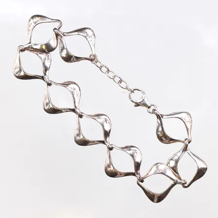 Armband, längd:19-21cm, 925/1000 silver. Vikt: 17 g