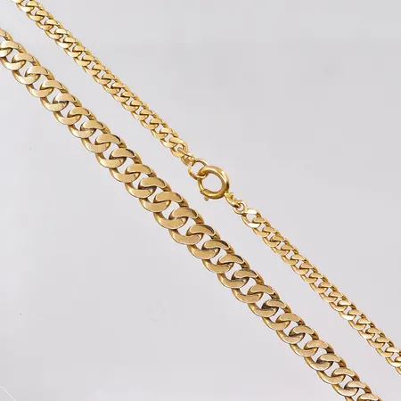 Kedja Pansar längd 45cm doserad bredd 3-6,2mm 18K Vikt: 17,5 g