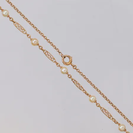 Collier med odlade pärlor Ø4,2mm, längd 57cm, 10K Vikt: 4,7 g