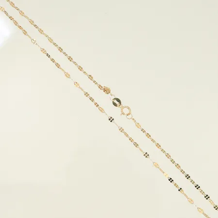 Halskedja längd 45cm bredd 2mm, 14K 1,5g 