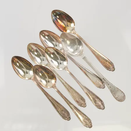 Kaffeskedar 7st, 12,2-13,2cm 830/1000 silver, 89,5g.