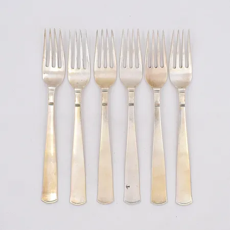 6 Bordsgafflar modell Rosenholm längd 17,5cm silver 830/1000 Vikt: 234,8 g