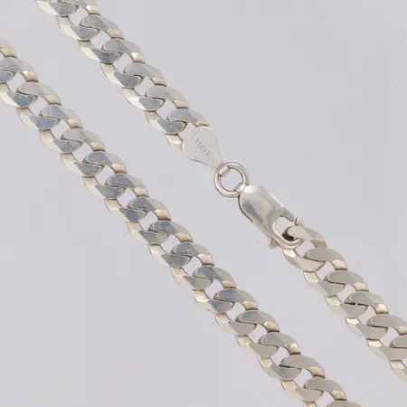 Kedja Pansar längd 41,5cm bredd 6,9mm låsögla saknas silver 925/1000 Vikt: 19 g