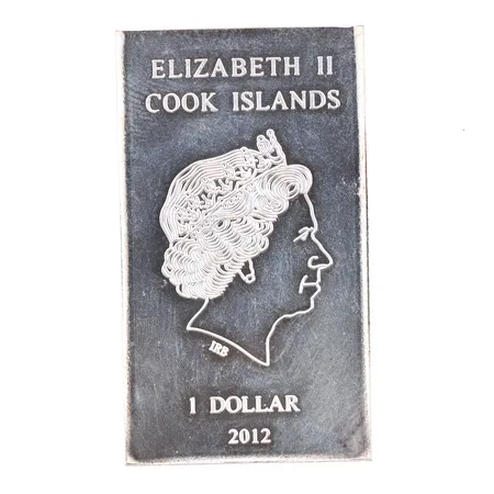 Silvertacka Elisabeth II cook Islands1 dollar 2012, 10g, 999/1000 silver.