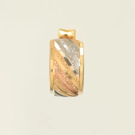 Udda örhänge trefärgat Ø 12mm, bredd 6mm, 18K, 1,3g Vikt: 1,3 g