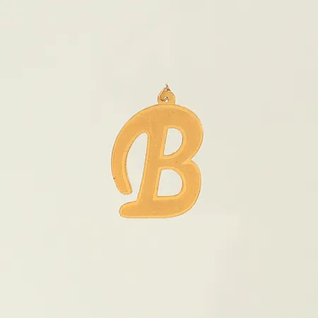 Hänge "B" 16x13mm, saknar ögla, 18K 0,5g Vikt: 0,5 g