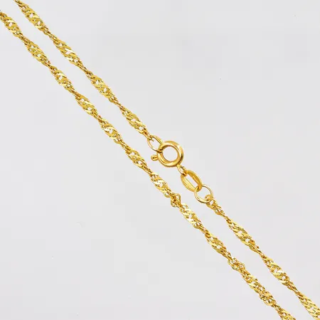 Kedja Singapore längd 63cm bredd 2,2mm 21K Vikt: 7,3 g