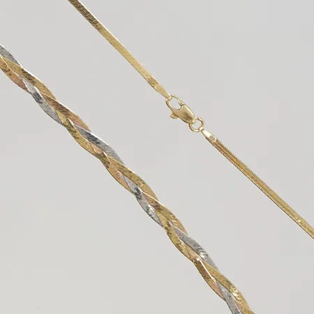 Kedja, tvåfärgad 40cm bredd:4,8mm 18K 5,8g.