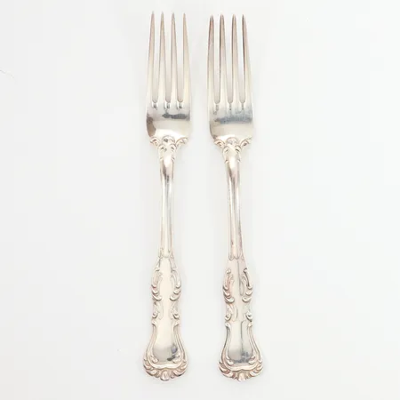 2 matgafflar längd: 17,5cm, silver 925/1000 Vikt: 108,1 g