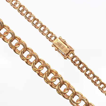 Collier doserad Bismarck, längd:44cm, bredd:4,4-7,4mm, 18K. Vikt: 20,9 g