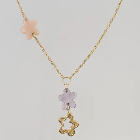 Collier med stendetaljer GHA 45cm, 18K 10,1g.