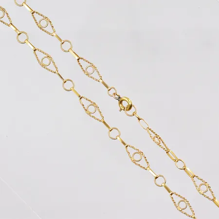Collier längd 71cm bredd 5,1mm ostämplad 18K Vikt: 8,7 g