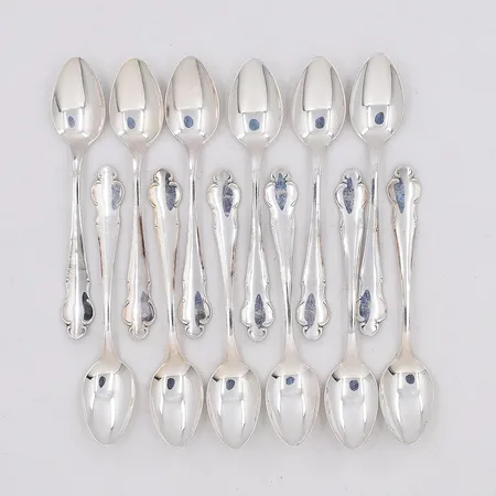 12 Moccaskedar modell Disa längd 10,3cm graverade silver 830/1000 Vikt: 108,7 g