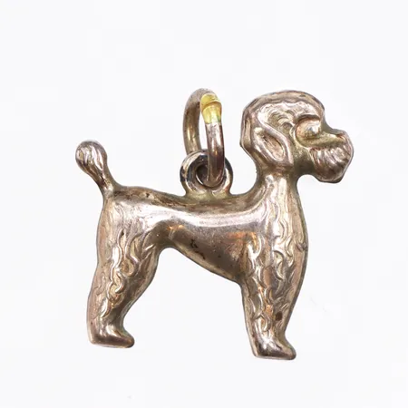 Hänge hund, ostämplat silver. Vikt: 1,5 g