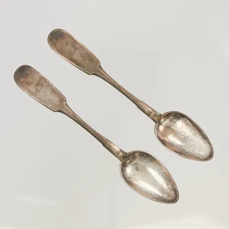 Kaffeskedar 2st graverade 15cm Silver S830/1000 41,4g.