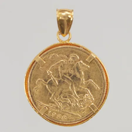 Hänge med Sovereign, 21-22K, 9,8g Vikt: 9,8 g