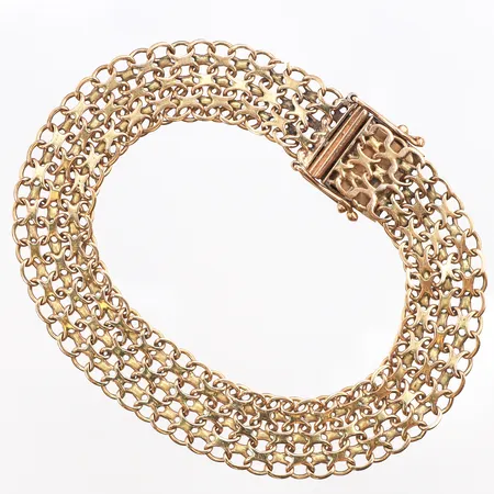 Armband X-länk, längd:20cm, bredd:12mm, brott på länken, 18K Vikt: 18,6 g