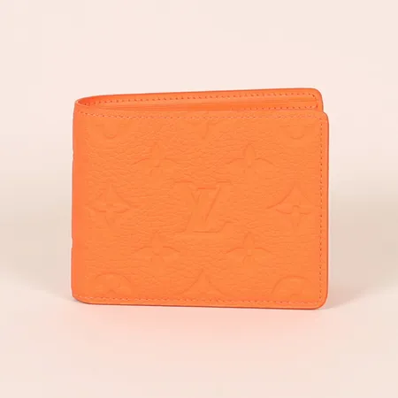Plånbok Louis Vuitton Slender Wallet Orange Taurillon, modell-nr: M81547, formgiven av Virgil Abloh, dustbag, kartong, kvittokopia 2022.