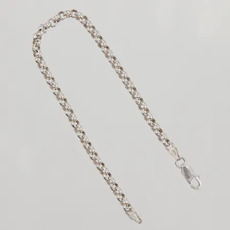 Armband Ärtlänk 19cm, bredd 4mm, GHA 925/1000 silver Vikt: 6,6 g