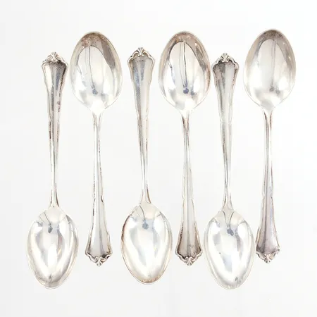 Sex kaffeskedar 12cm sterling silver 925/1000 Vikt: 96,4 g