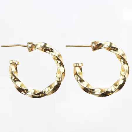 Ett par Örhängen, bredd: ca3,6mm, Øca19,9mm, utan snurrebuss 14K.