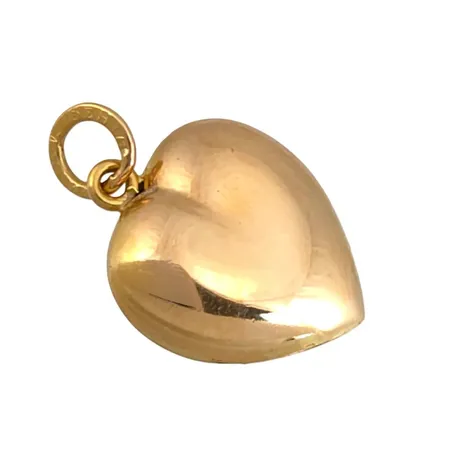 Hänge Hjärta, 18K guld, slät modell, BEH Bengt Hallberg Guldsmeds AB, längd inkl. ögla 17 mm, bredd 11 mm, tjocklek 4 mm Vikt: 0,7 g