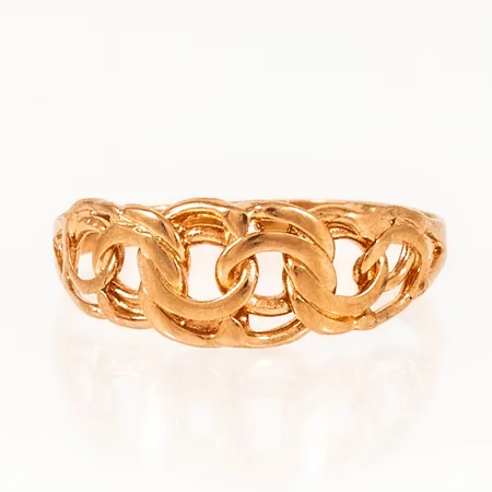 Ring Bismarck stl:17¼ bredd 1,8-7mm, något ojämn skena, 18K 1,8g. 
