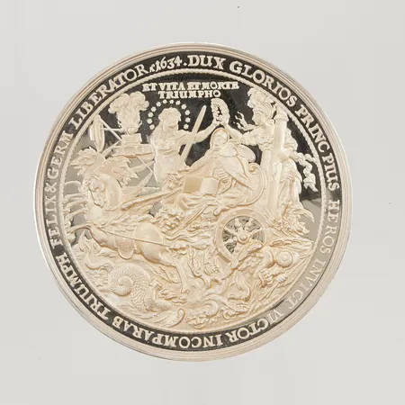 Minnesmynt, Gustav II Adolfs begravning 1634, Pert Mint, etui, Silver S999/1000 Silver 159,9g.