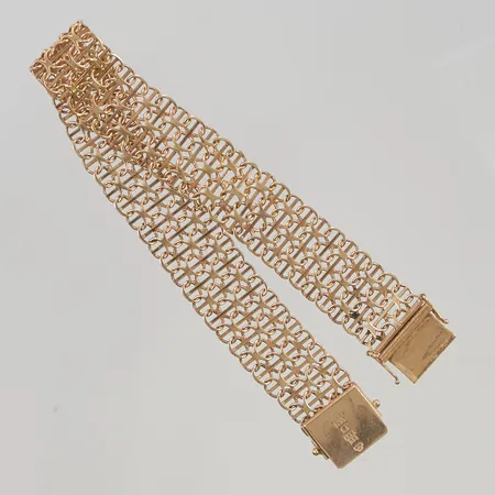 Armband X-länk med stav 20,5cm bredd:14,9mm 18K 22,0g.